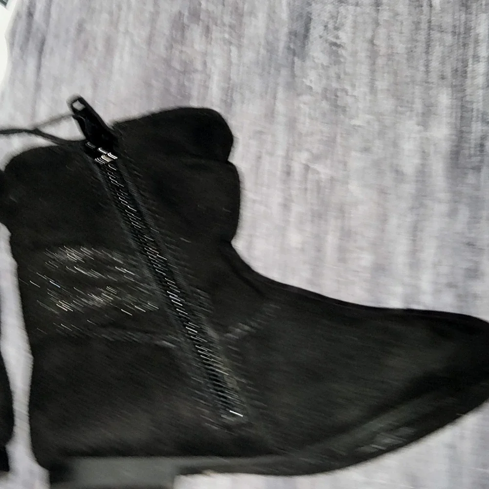 Wonder Nation Black Slouch Boots Glitter Bow Toddler Girls Size 7‎
